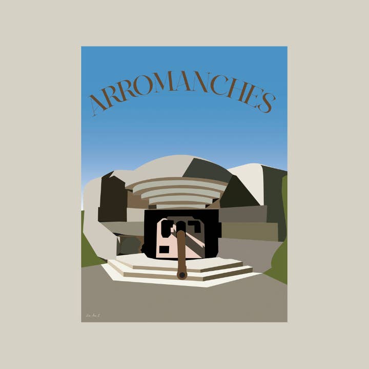 Arromanches-les-Bains Bunker Illustration 30x40cm for wholesale by Esprit Cottage