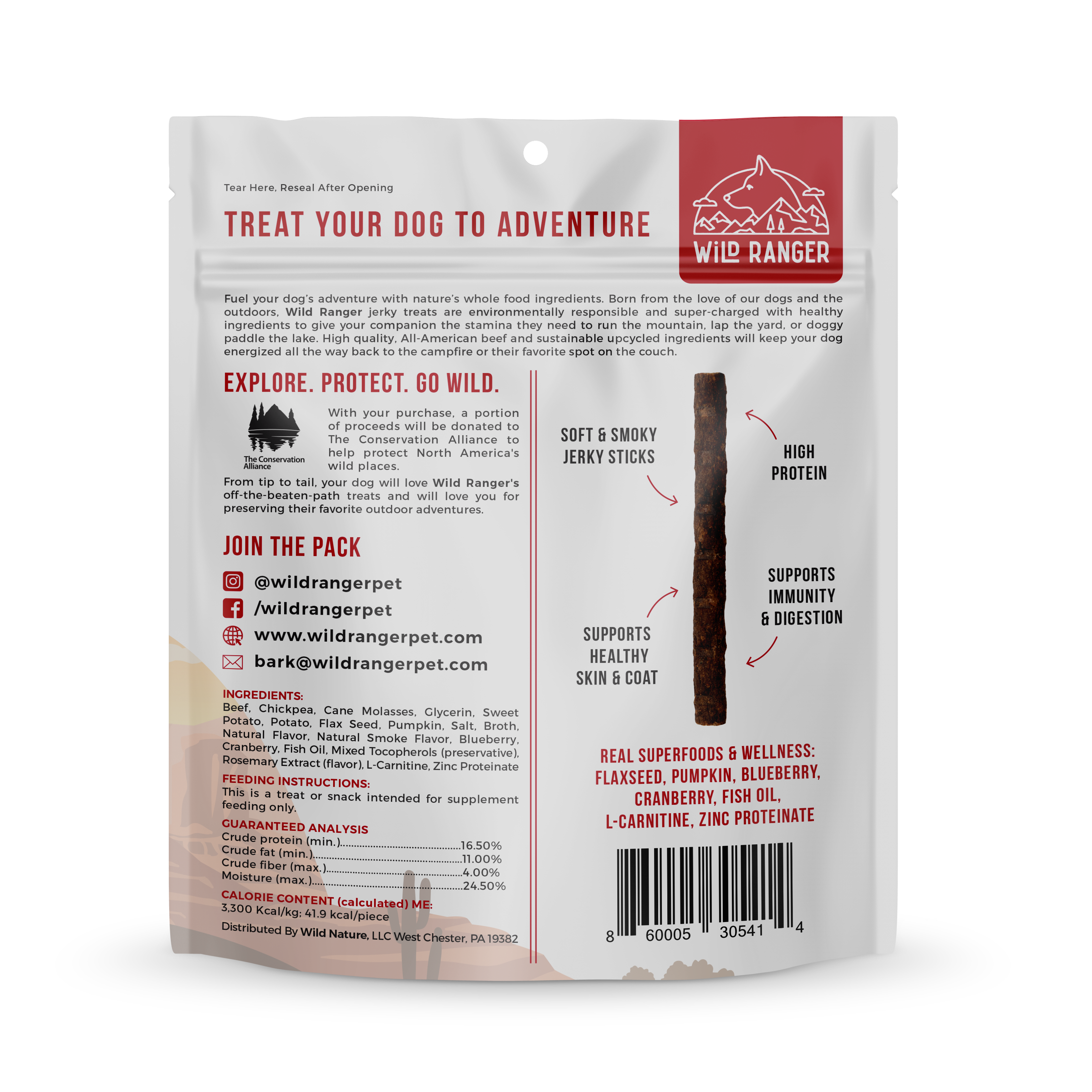 Righteous Felon Craft Jerky - Wholesale Pet Treats - Dog - Wild Ranger Beef Jerky Dog Treats (6ct)1