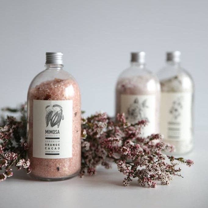 Mimosa Botanicals - Wholesale Bath Soak/Milk - Geranium, Orange & Cacao French Apothecary Bath Soak
