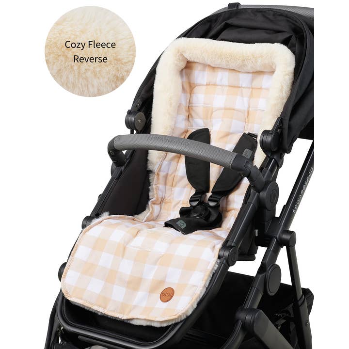 OiOi - Wholesale Stroller Cover/Accessory - Baby - Cozy Fleece Pram Liner - Beige Gingham