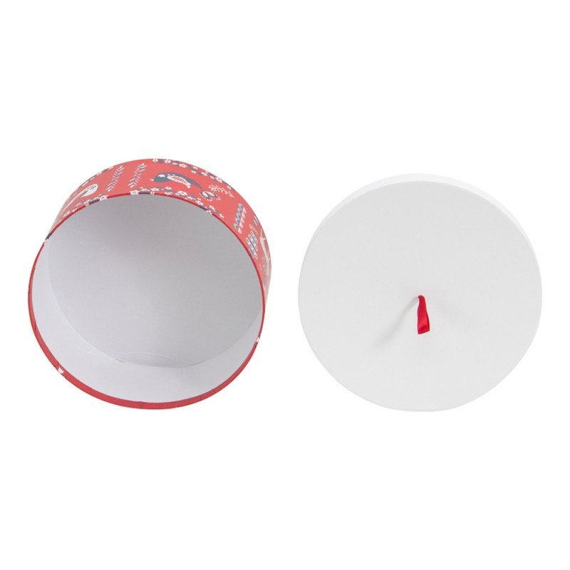 Deffrennes - Wholesale Christmas Decoration - Scandinavian cardboard round Christmas hat box diameter 16x7.52