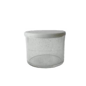 Glass Canister w/ White Marble Lid 3"H for wholesale by BIDKhome