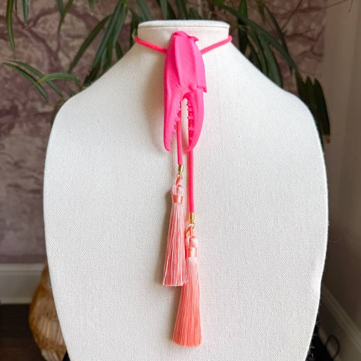Crab Claw Bolo Flamingo Pink with Neon Pink & Peach for wholesale by Rahya Jewelry Design