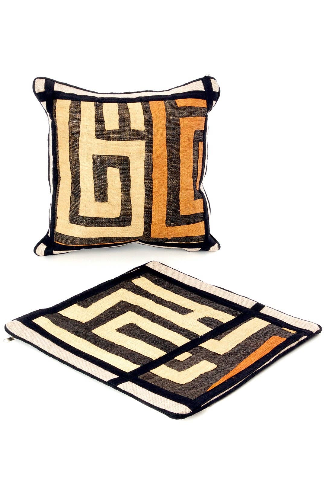 Swahili | AFRICAN MODERN - Wholesale Throw Pillow Cover - 14" Criss-Cross Congo Raffia Pillow Cover2