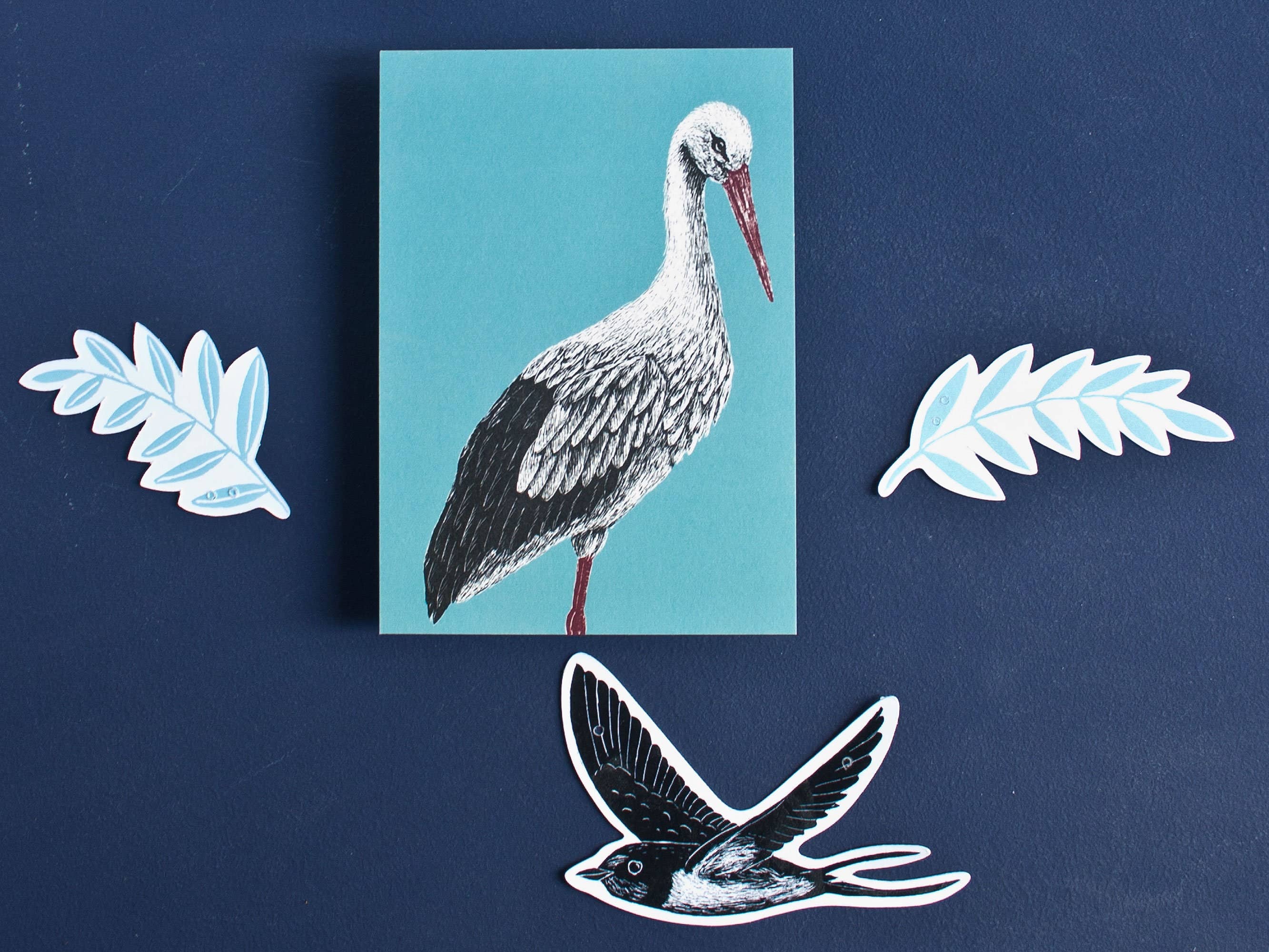 Katja Rub - Wholesale Postcard - Postcard Stork, Animal Illustration3