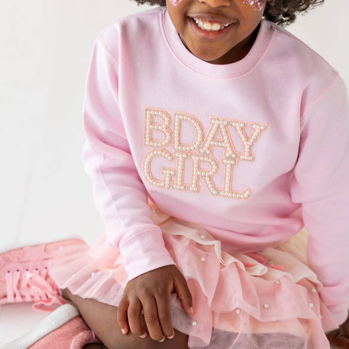 Sweet Wink - Wholesale Sweatshirt - Kids - Pearl BDay Girl Patch Sweatshirt - Kids Boutique Clothing3