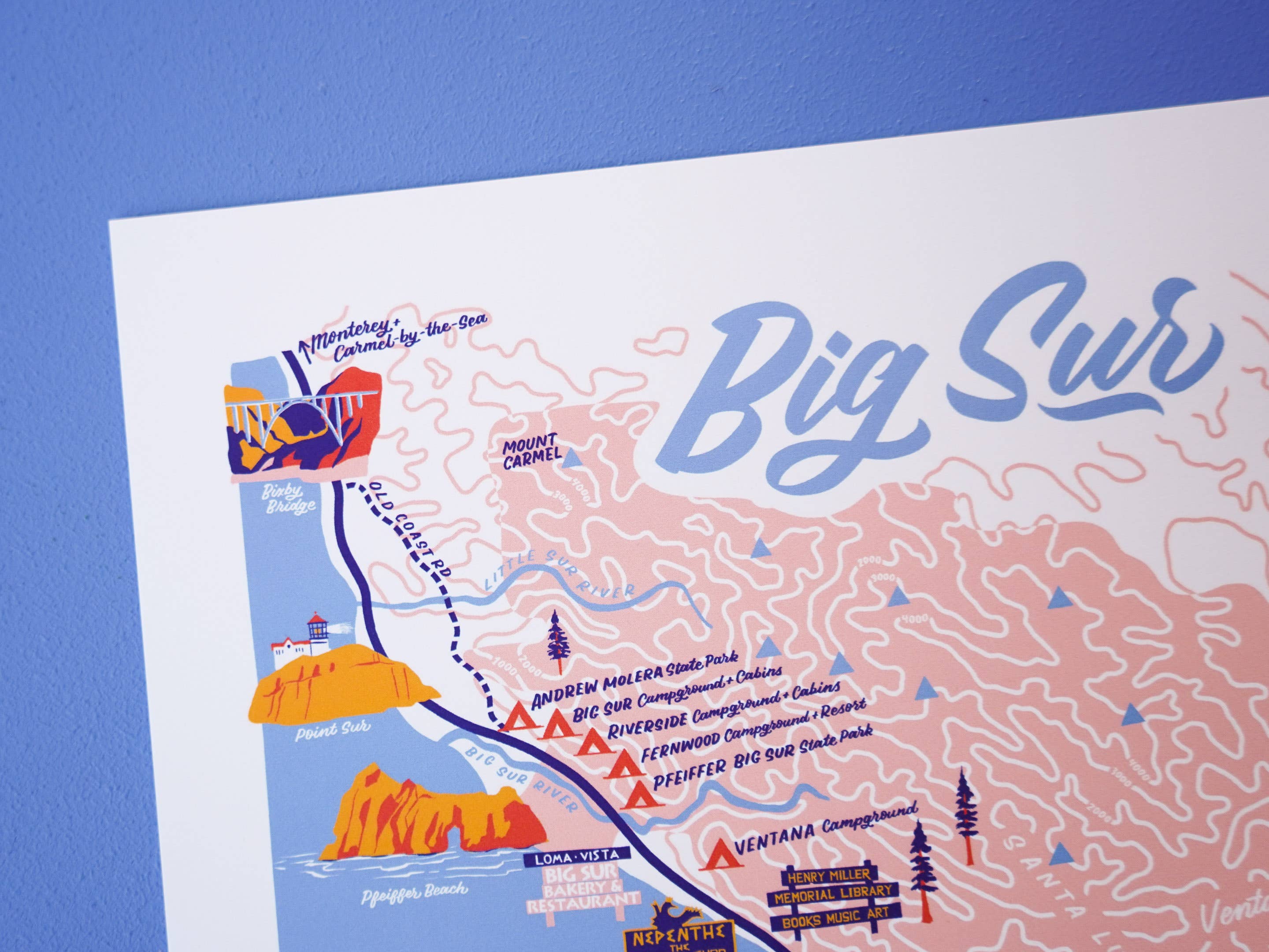 Little Known Goods - Wholesale Map - Big Sur California Map3