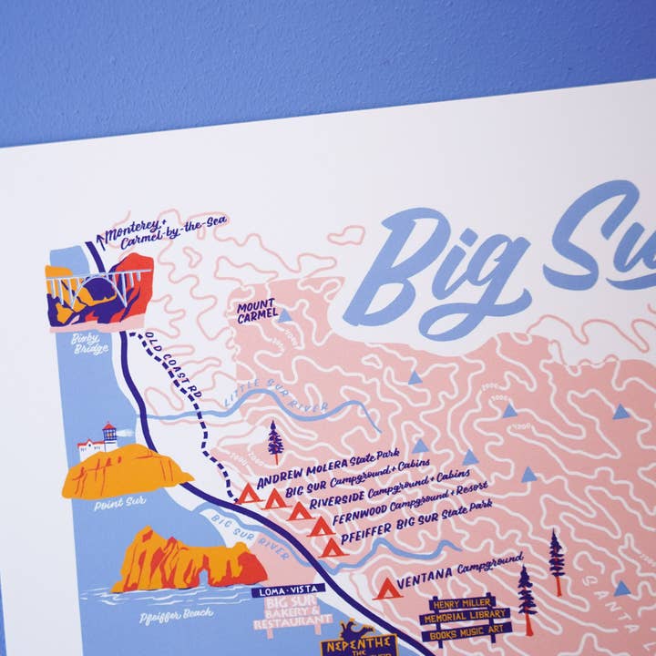 Little Known Goods - Wholesale Map - Big Sur California Map3