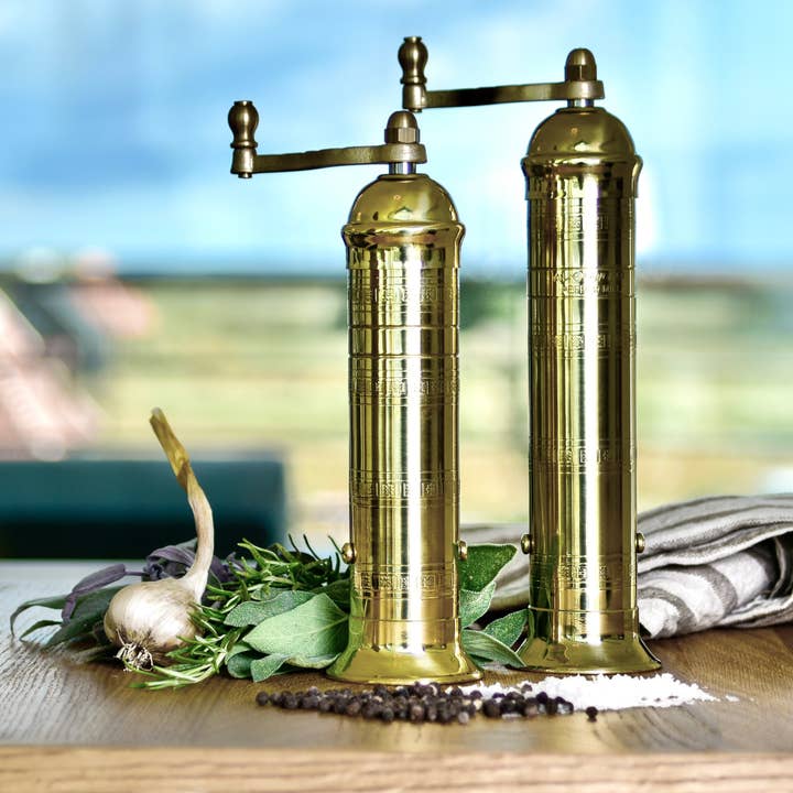 The original 'Brass Mill' - 9" pepper grinder and other Purchase wholesale masala dabba. Free returns & net 60 terms on Faire trending on Faire.