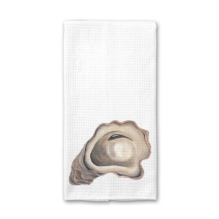 Half Shell Oyster Waffle Weave Towel for wholesale by Crows Nest Atelier, LLC
