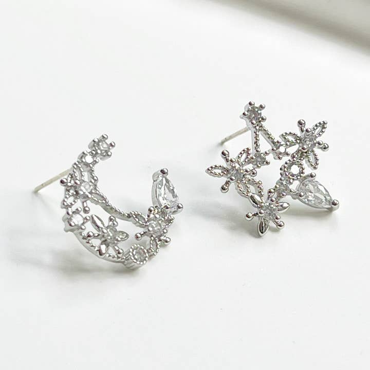 Månen og stjerne øreringe - Teardrop Crystal Stud Øreringe for engroshandel hos Ninaouity