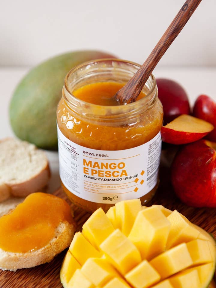 Perzik- en mangomarmelade/compost - bio en zonder toegevoegde suikers voor wholesale door Bowlpros