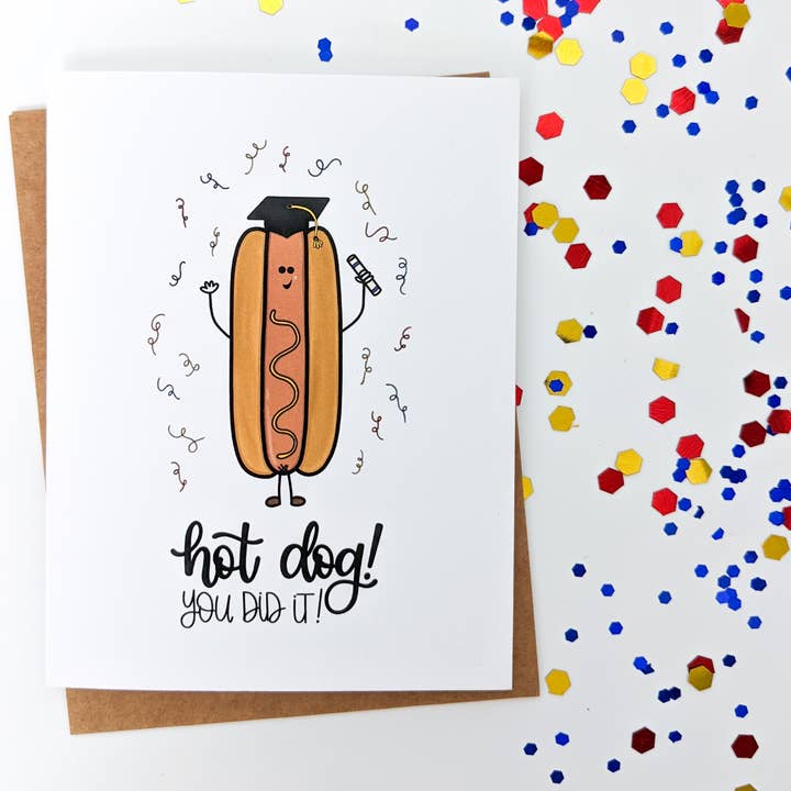 Hot Dog You Did It Card for wholesale by Real Happy Designs
