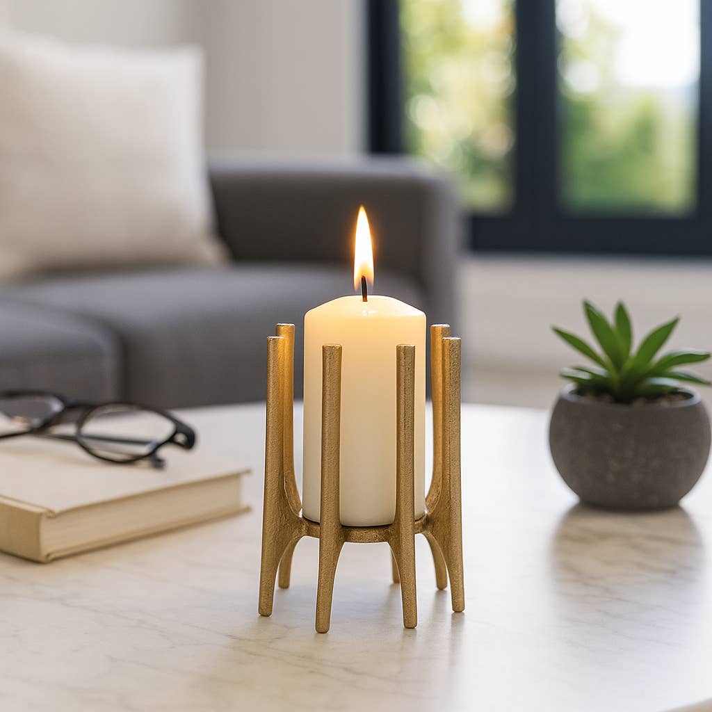 Sagebrook Home - Vendita all'ingrosso Portacandele - Portacandele - Gambe a Spillo in Metallo Dorato, 15 cm.