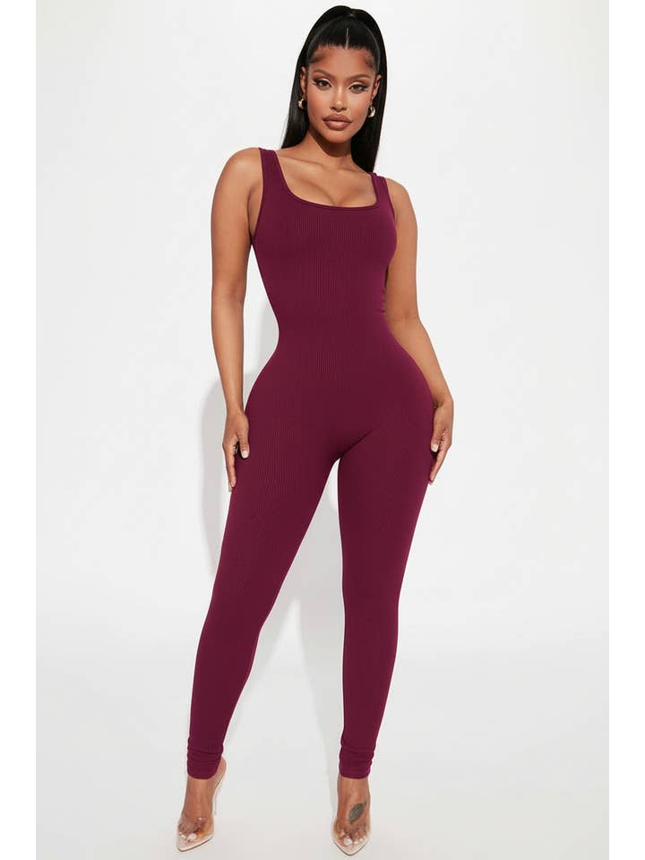 5besties inc – wholesale Jumpsuit – Women's – SEAMLESS SLEEVELESS SCOOP NECK BODYCON JUMPSUIT5