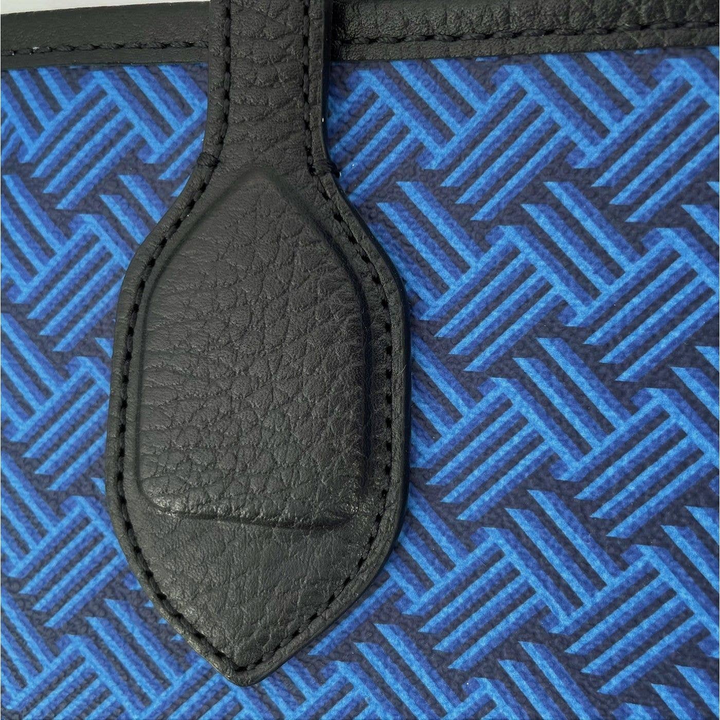 Delage - Wholesale Tote Bag - Women's - Lulu PM Blue Canvas & Black Leather3