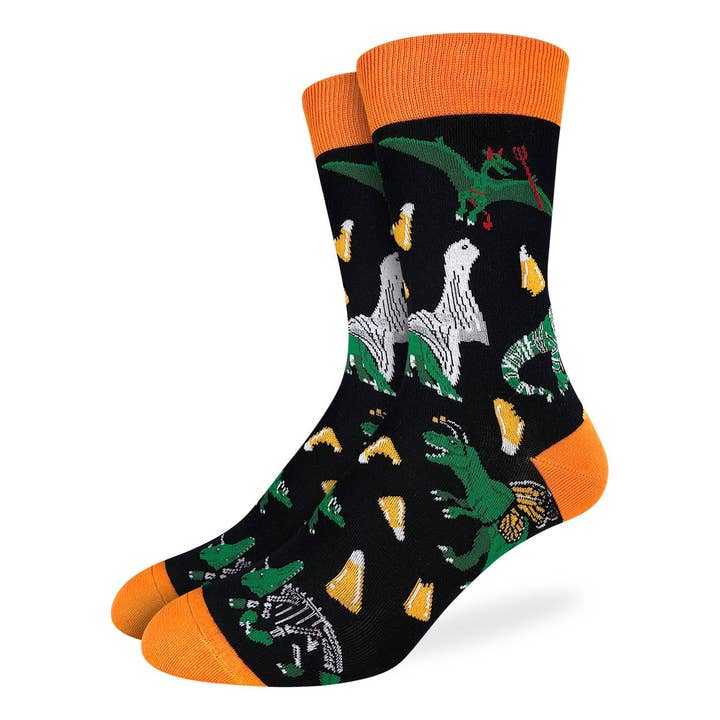 Men's Halloween, Dinosaurs Socks for wholesale by Good Luck Sock