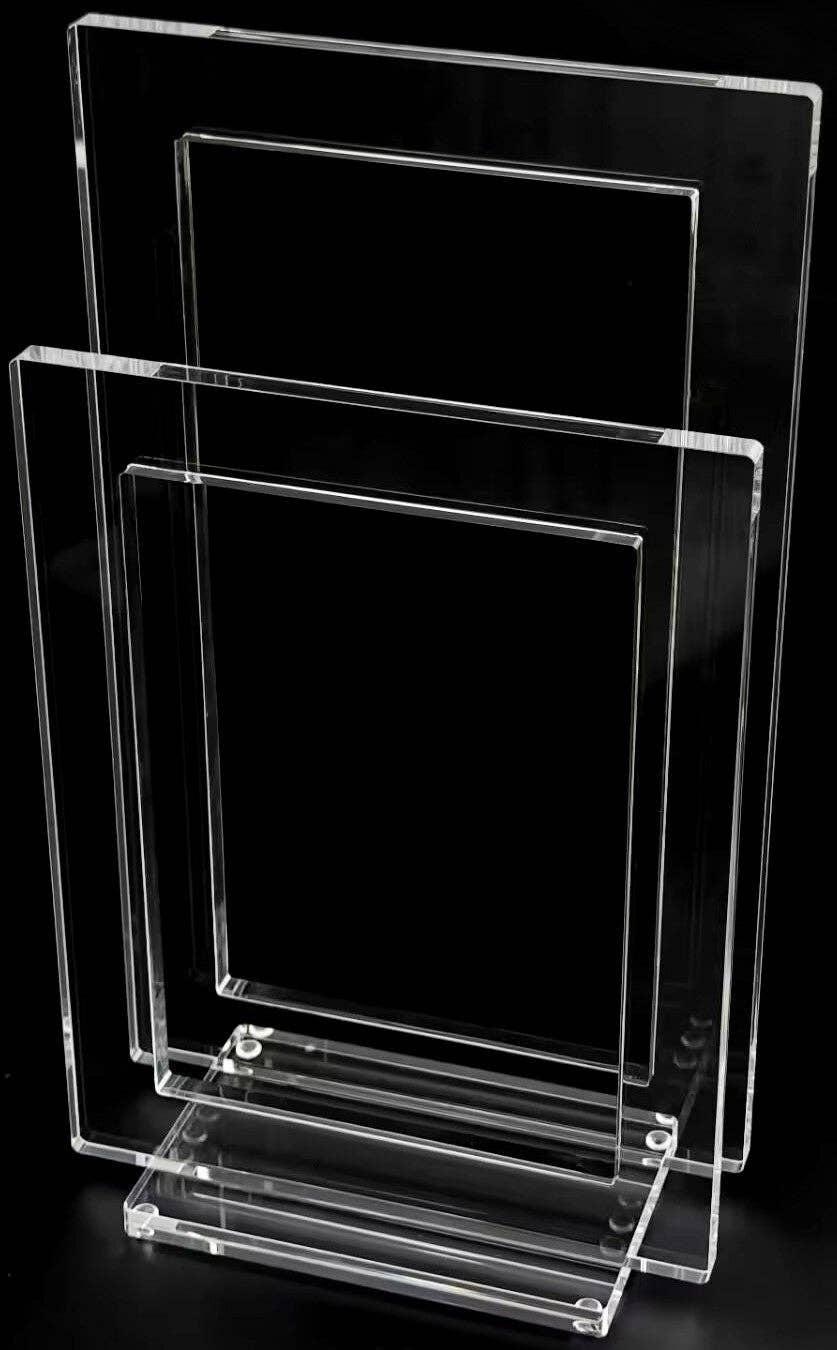 DesignStyles Home - Wholesale Napkin Holder - 2-Frame Clear Acrylic Towel Stand with Corner Feet0