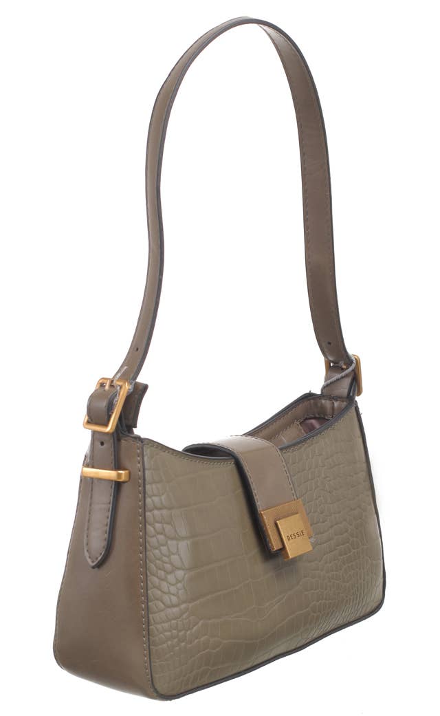 Bessie London - Wholesale Crossbody Bag - Women's - CROC BAGUETTE BAG8