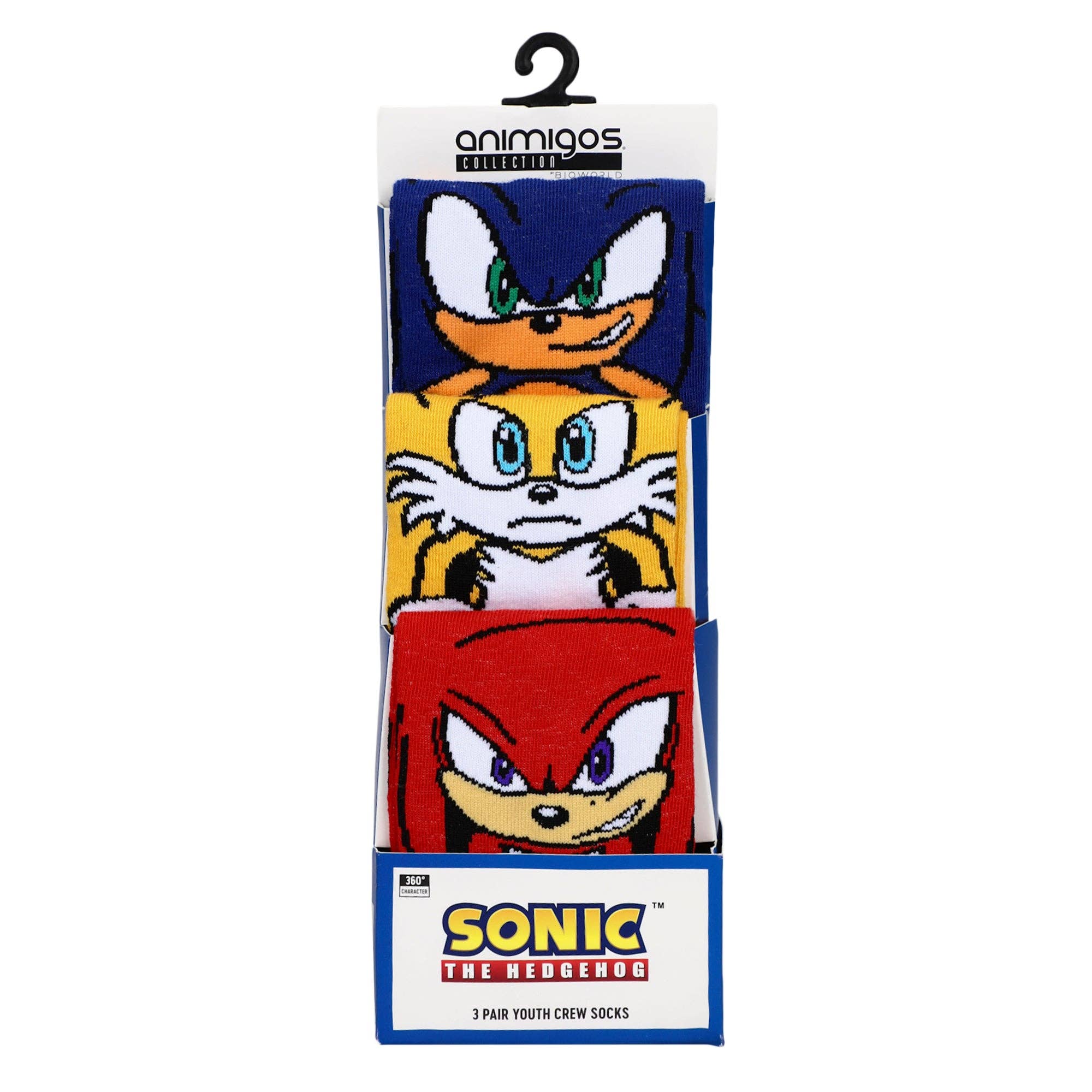 Bioworld Merchandising - Wholesale Socks - Kids - Sonic The Hedgehog Characters Youth 3-Pack 360 Crew Socks5