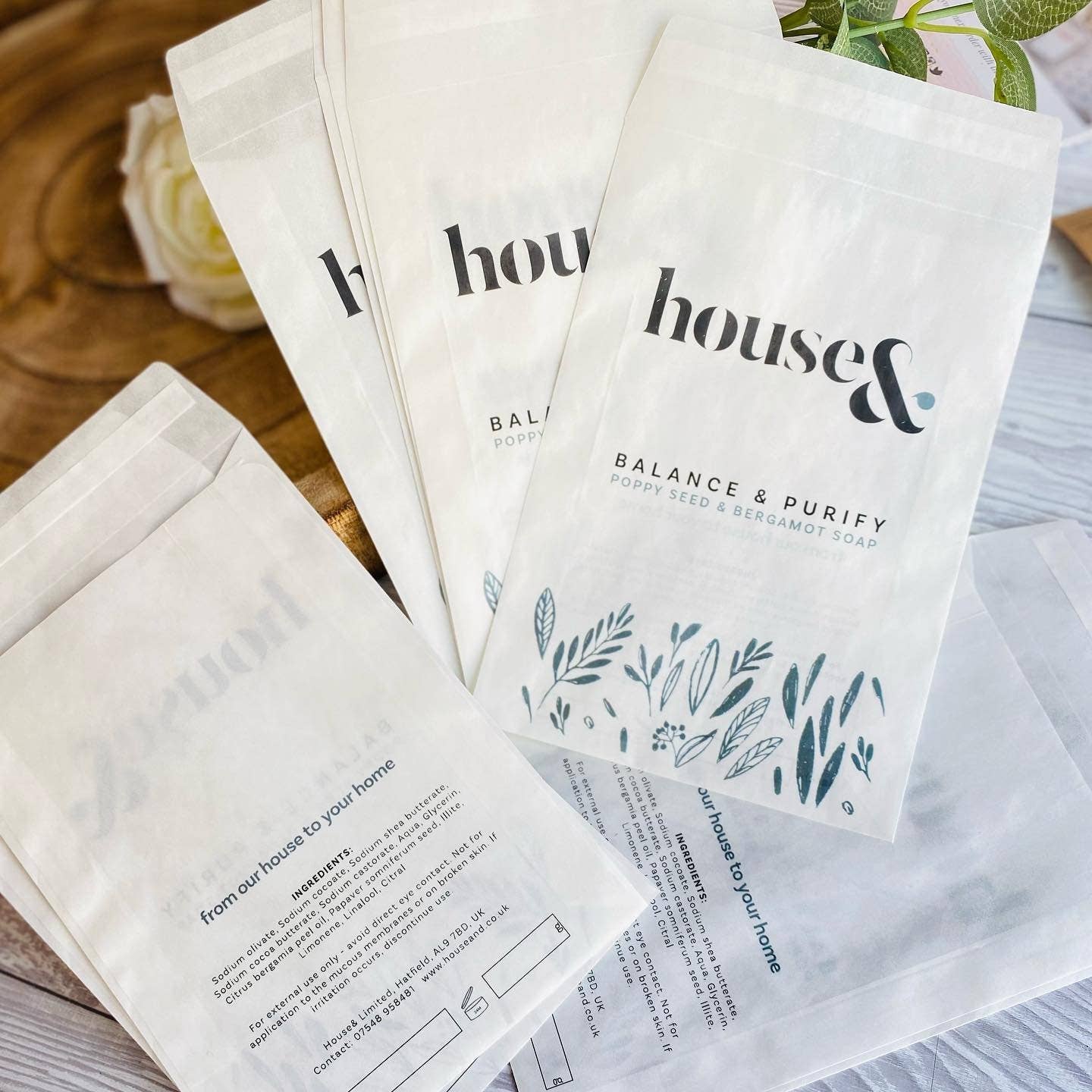 SR Creative Studio - Wholesale Gift Bag - Logo Printed Glassine Bags C6 for Wax Melts, Food, Soap1