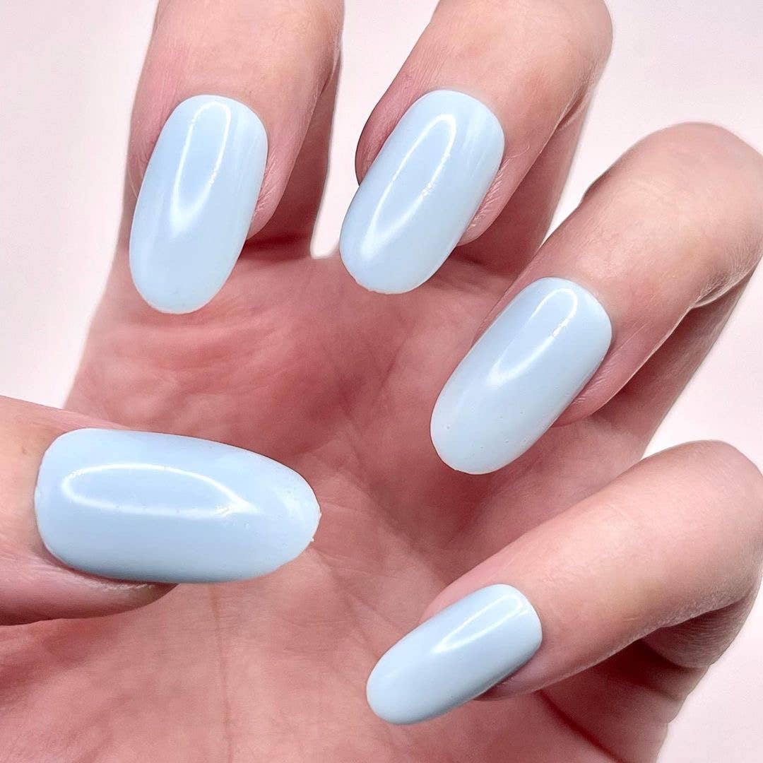 DEMIblue Clean and Vegan Nail Polish - Wholesale Nail Polish - Mirror Mirror – Soft Baby Blue Clean Vegan Nail Polish5