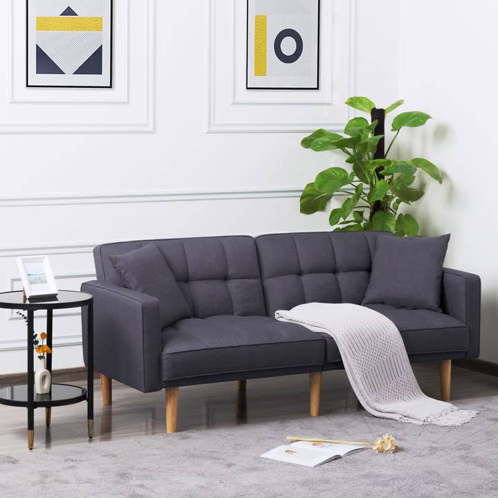HOMYCASA DESIGN INC - Wholesale Sofa - Convertible Futon Sofa Bed - Dark Grey Twin Size"