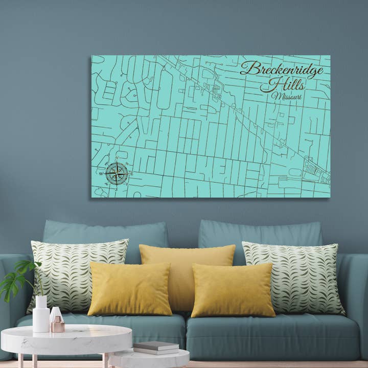 Missouri : carte des rues de Breckenridge Hills pour la vente par Fire & Pine