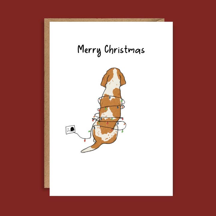 Bracco Italiano Christmas Greeting Card A5 High Quality for wholesale by EscDesignsUK