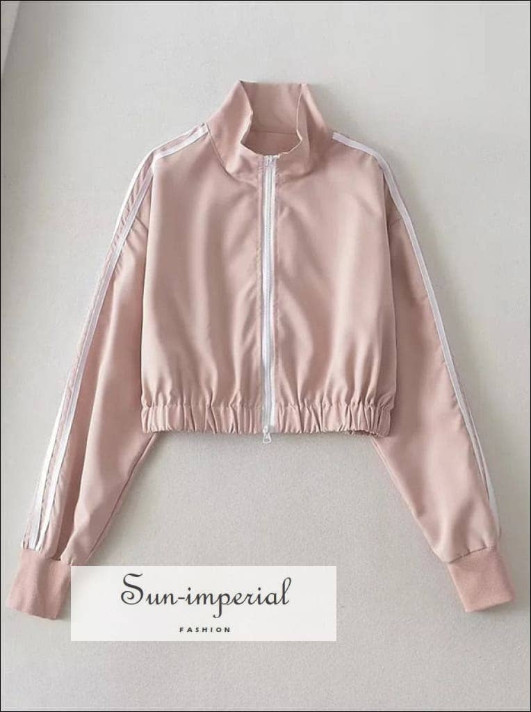 Sun Imperial - Wholesale Tracksuit - Women's - Women Striped Training Tracksuit Set With Double Zip Jacket8
