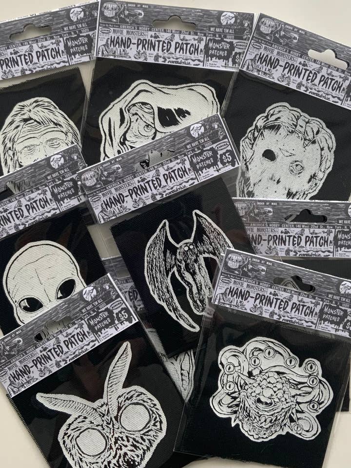 Hand-printed Patches for wholesale by Parade of Ghouls