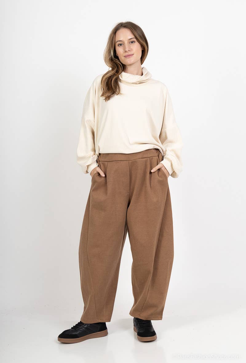 L'Emotion – wholesale Pants – Women's – Balloon Fit Elastic Waist Comfort Wide Leg Pants2