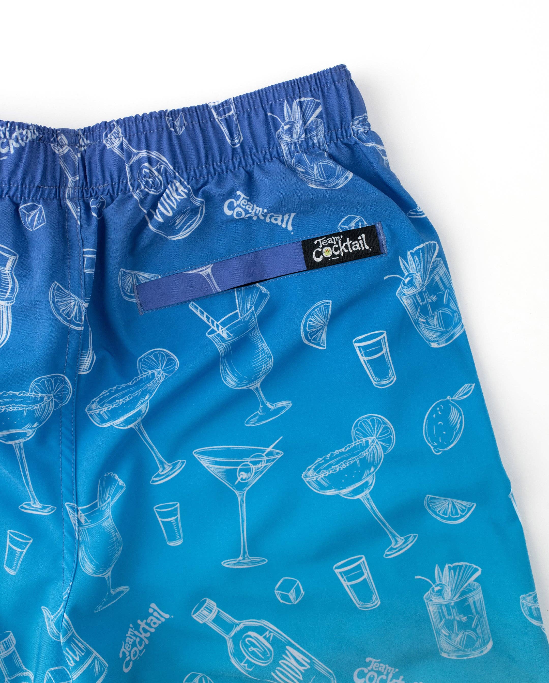 Team Cocktail - Wholesale Swim Shorts - Men's - Ombre Sketch Cocktails Hybrid Swim Shorts5