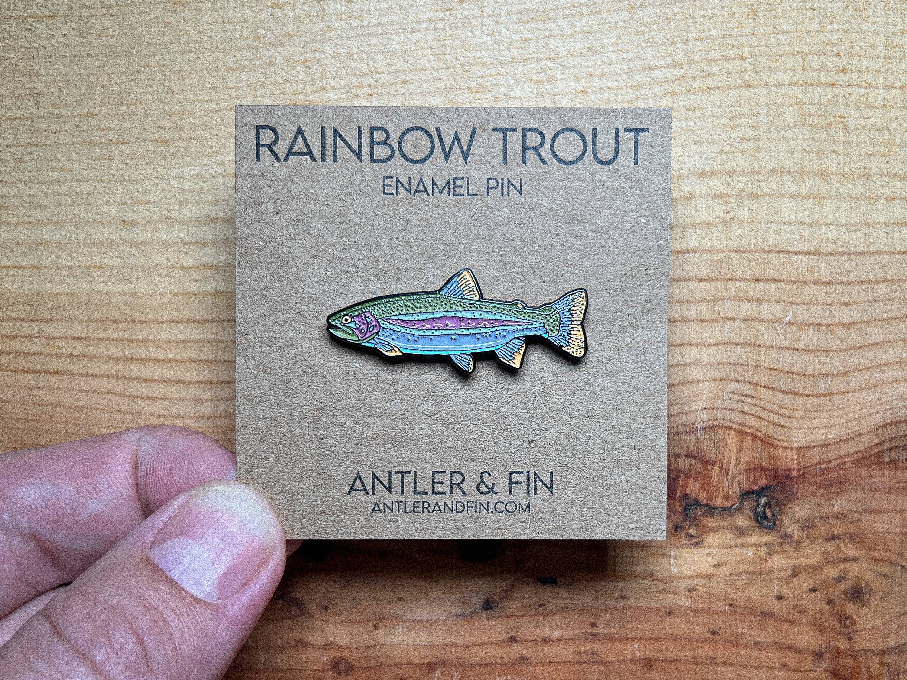 Antler & Fin - Wholesale Lapel Pin/Button - Rainbow Trout Enamel Pin
