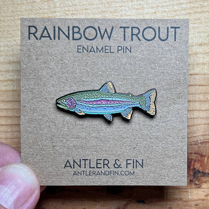 Rainbow Trout Enamel Pin for wholesale by Antler & Fin