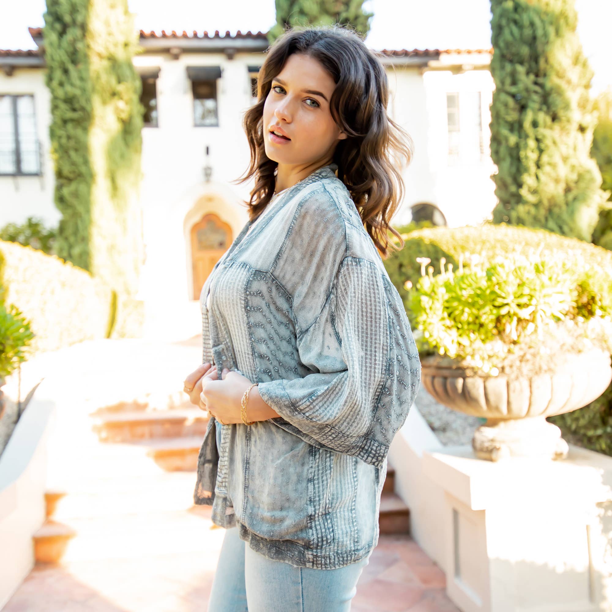 Young Threads - Wholesale Kimono - Women's - Western Bohemian Georgette Kimono Shirt3