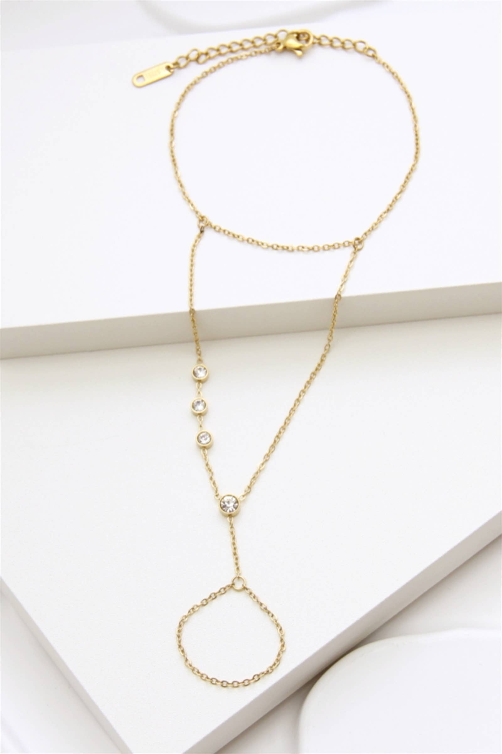 golden Gold stainless steel hand bracelet for wholesale on Faire2