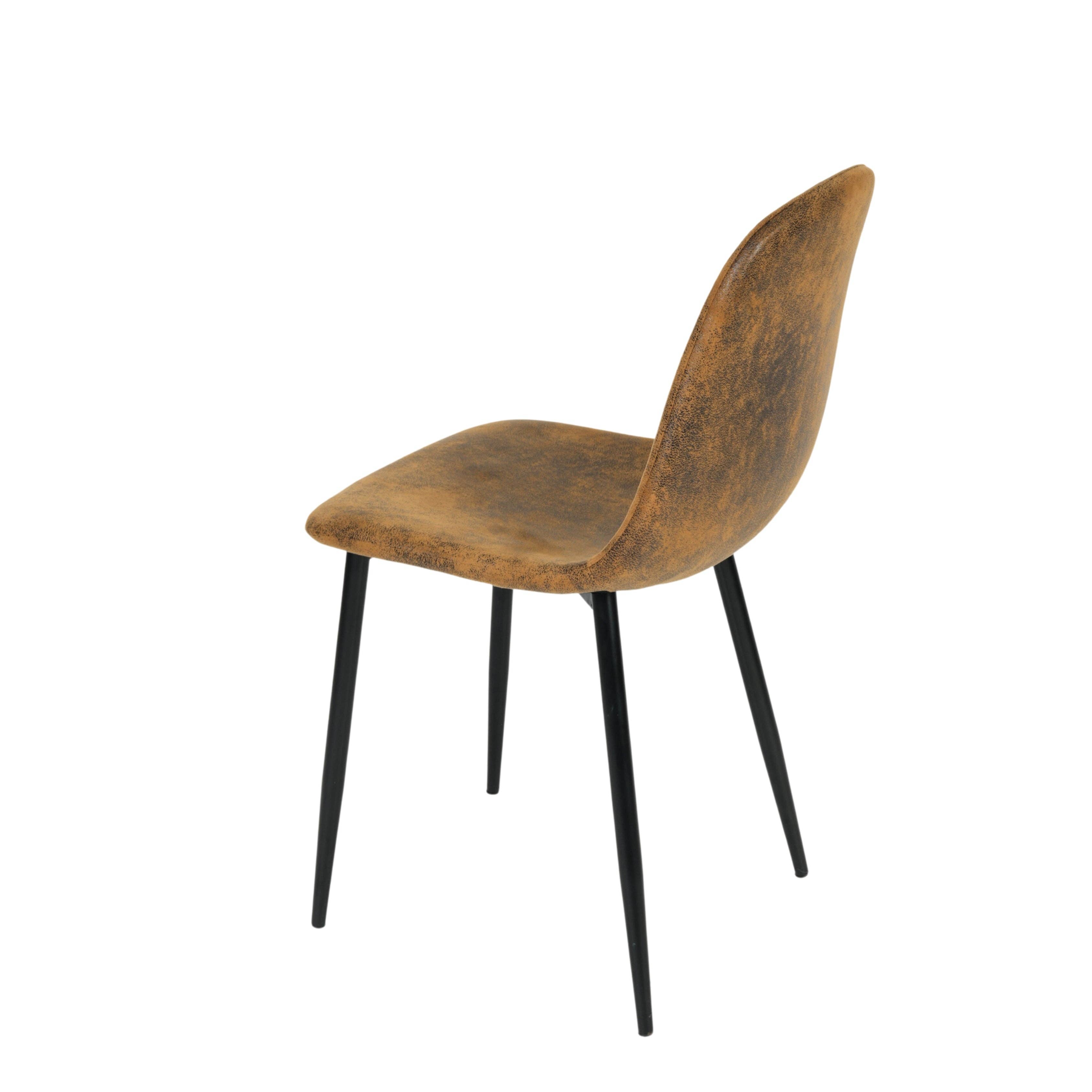 Urban Meuble – wholesale Stol – Set med 4 vintage skandinaviska matstolar i retro brunt mocka CHARLTON SUEDE BROWN27