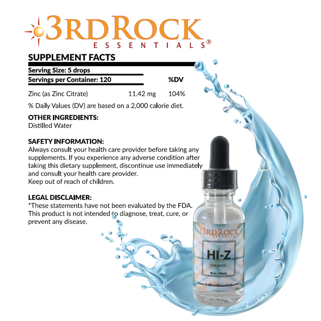 3rd Rock Essentials – wholesale Oralt tillskott/Vitamin – HI-Z - Smaklös kelaterad zinktillägg4