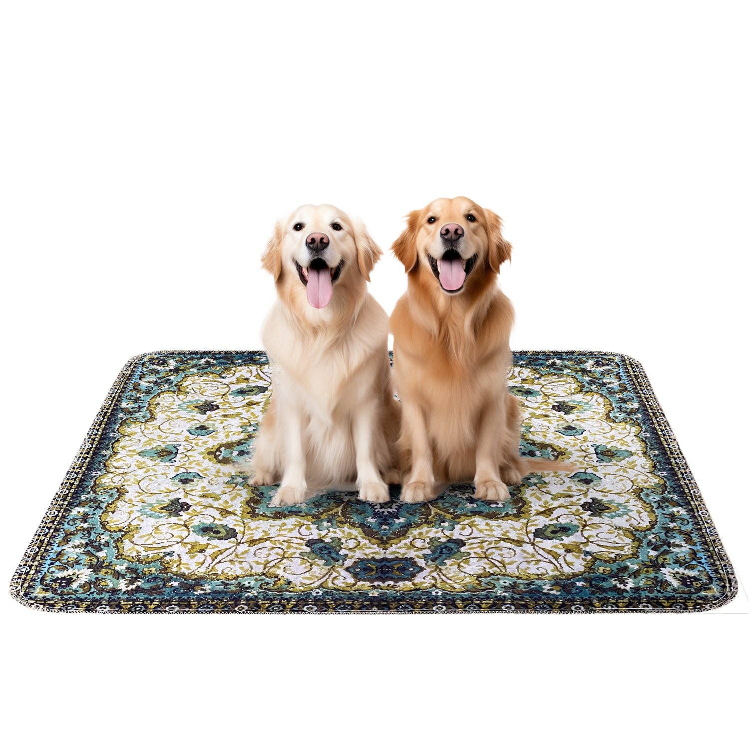 Pupiboo - Wholesale Pet Mat - Dog - Green Medallion Washable Pee Pads1