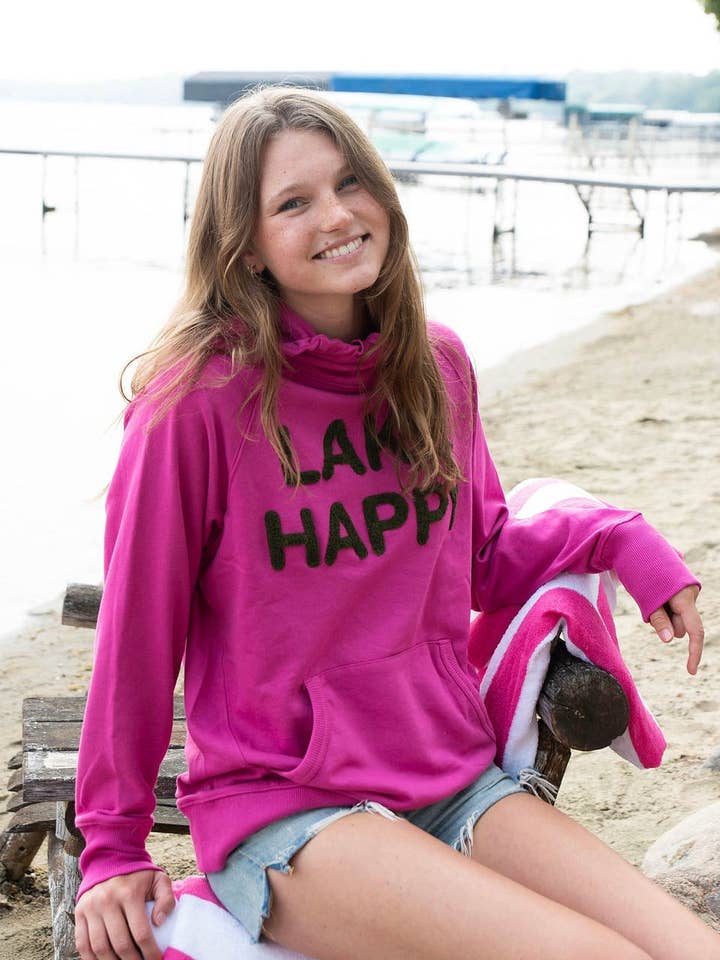 Lake Happy Kapuzensweatshirt Chenille Very Berry für den Großhandel von Lake Happy