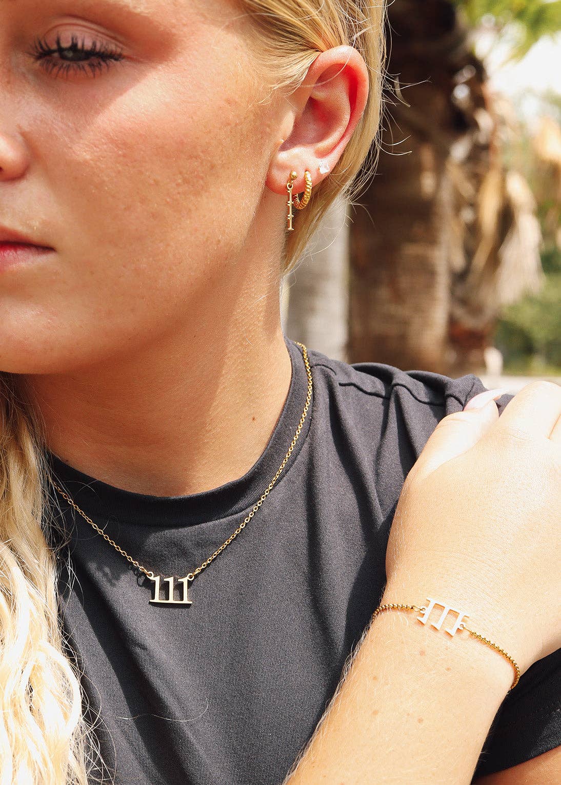 WJW – wholesale Pendant/charm necklace – 18K Gold PVD Stainless Steel Angel Number Necklace1