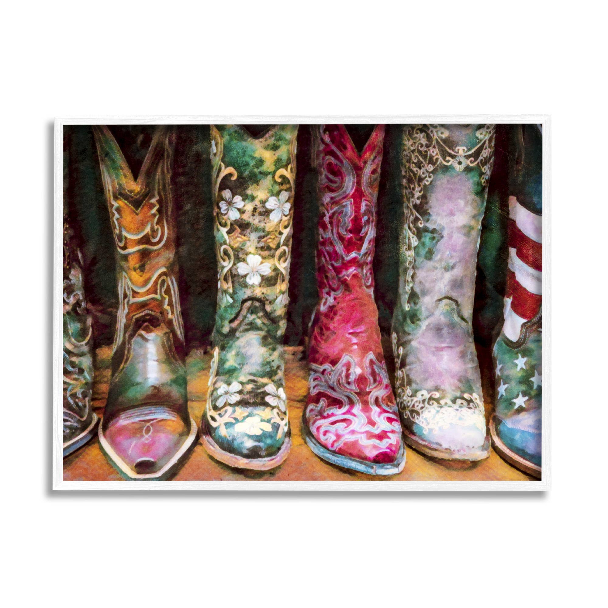 Stupell Industries - Wholesale Art Print - Women's Cowboy Boot Fashion Framed3