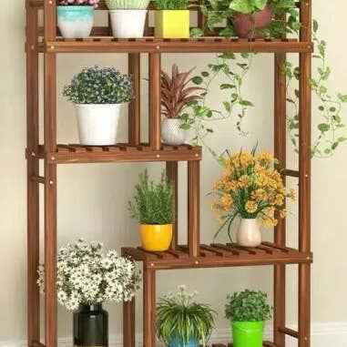 everythingbamboo - Wholesale Plant pot stand - Wooden Plant Stand Multi Tier Indoor Outdoor Ladder Storage Shelf Garden Planter5