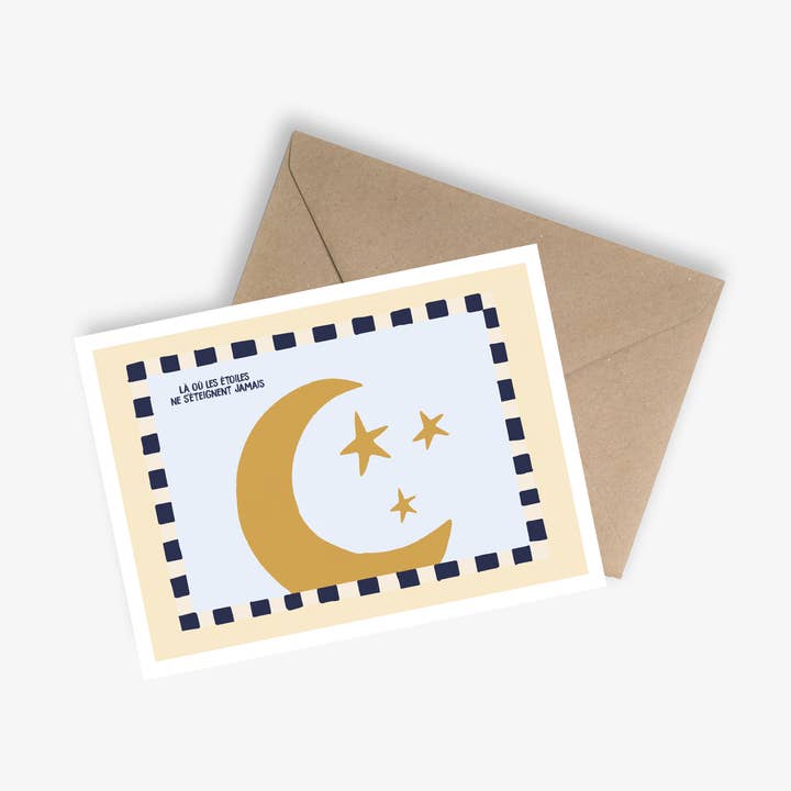 Der hvor stjernerne aldrig slukker - sørgekort for engroshandel hos LE PAPIER GRAPHIQUE