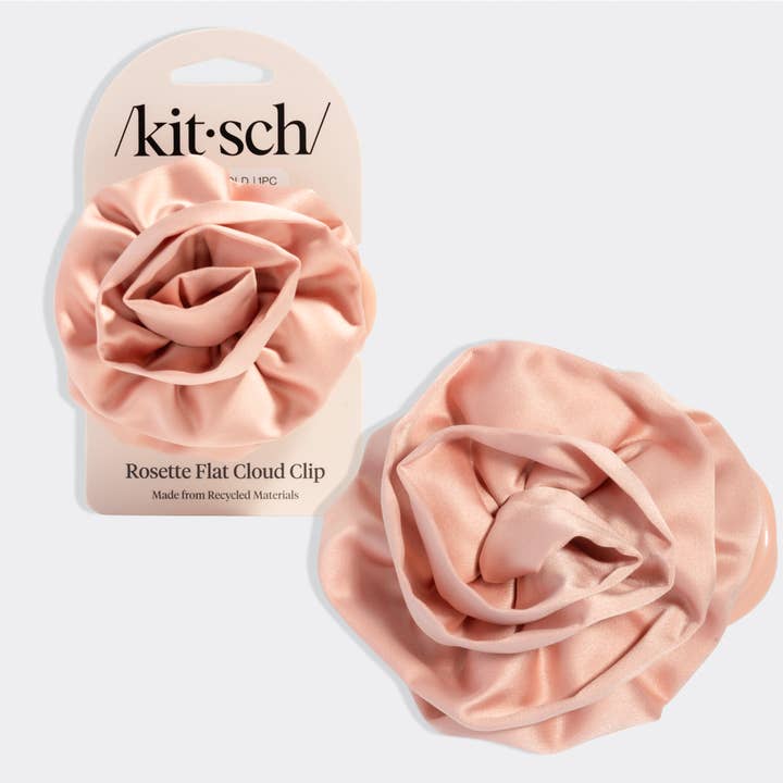 Satin Rosette Medium Flat Cloud Clip - Terracotta for wholesale by KITSCH