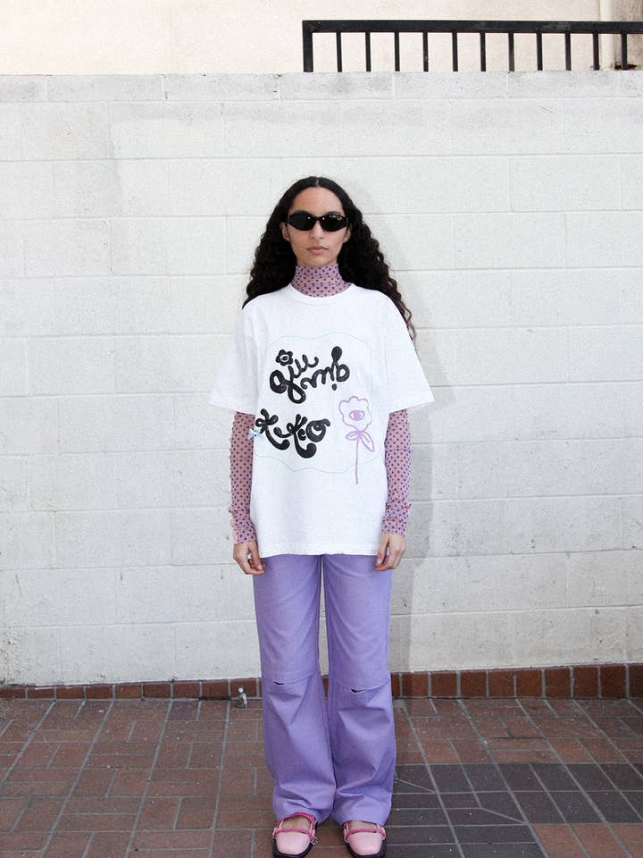 Giu Giu x KkCo Grand Opening Tee in White for wholesale on Faire5