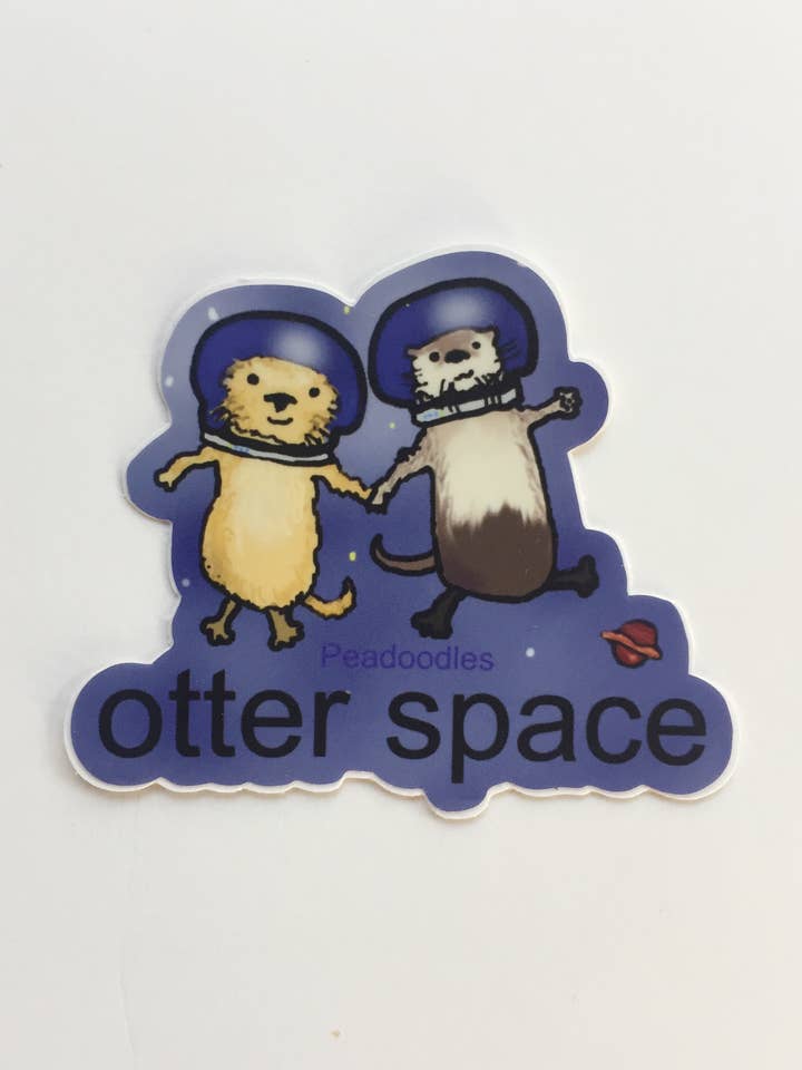 Otter Space Vinyl Sticker for wholesale by Peadoodles