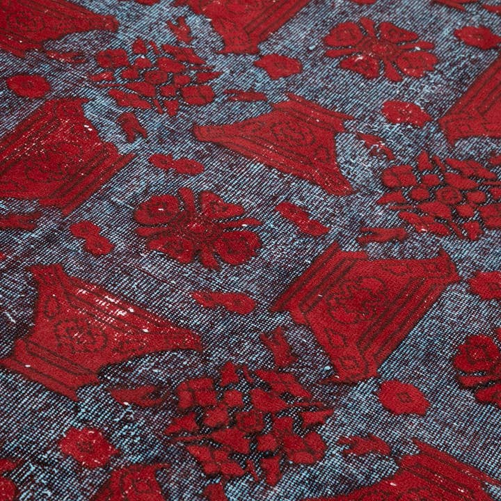 RUG N CARPET - Wholesale Area Rug - 6x10 Red Over Dyed Rug - 221304