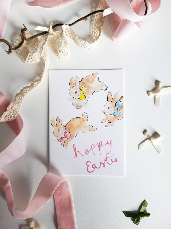 Hoppy Easter Card for wholesale by La la lu